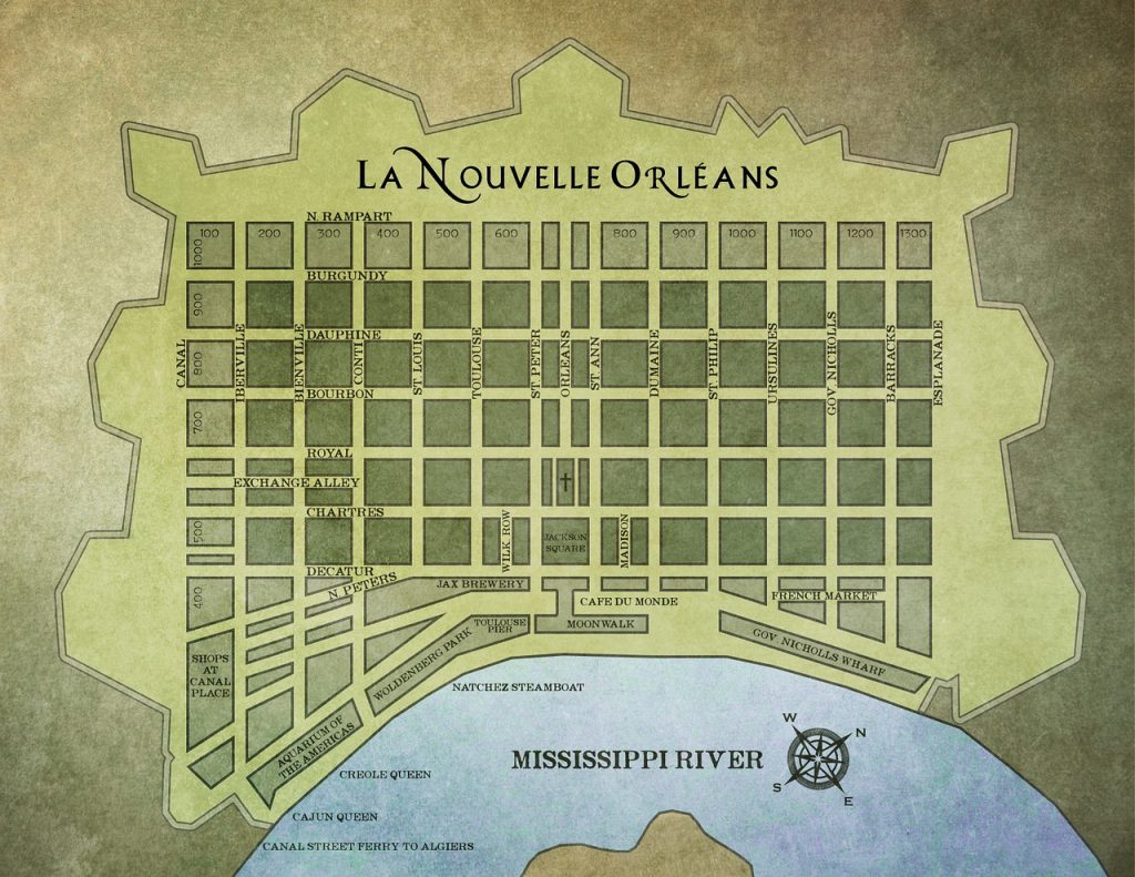 map of New Orleans Louisiana 
