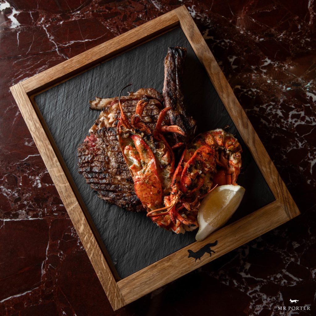 surf and turf meal at Mr Porter Barcelona