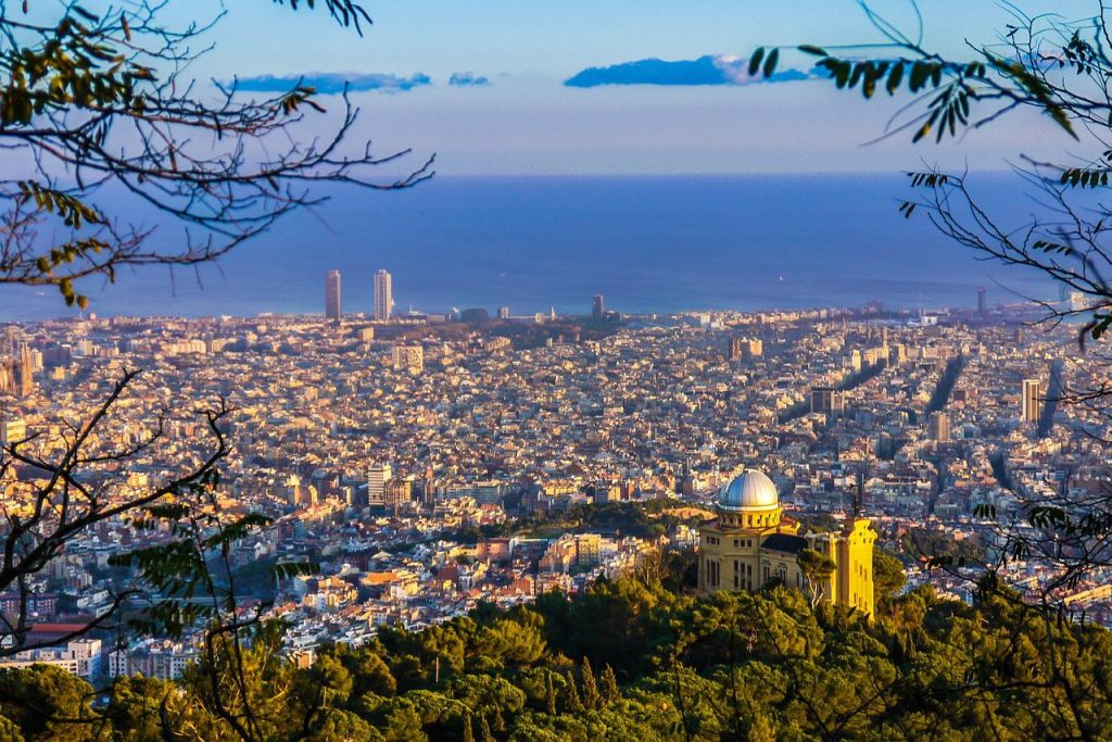 Aerial view of Barcelona, Spain 