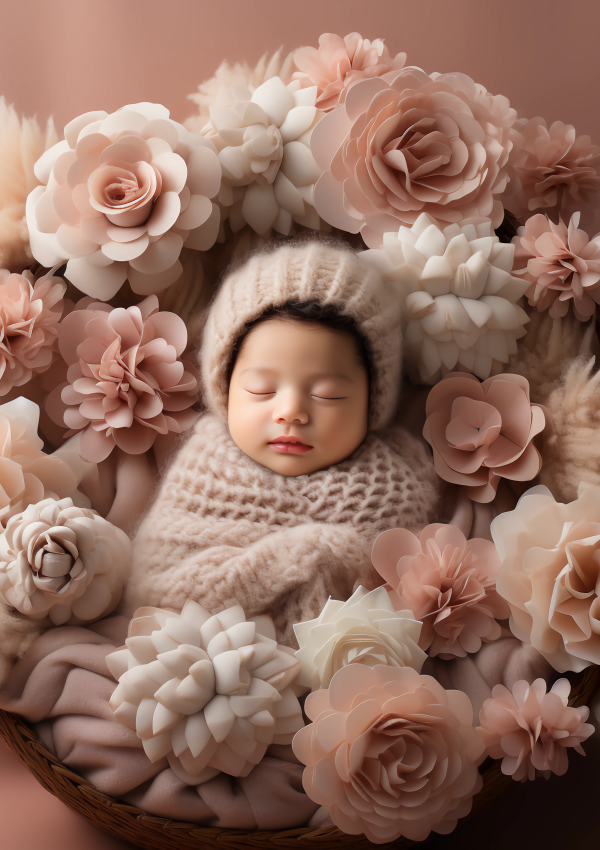 adorable baby in pink photoshoot