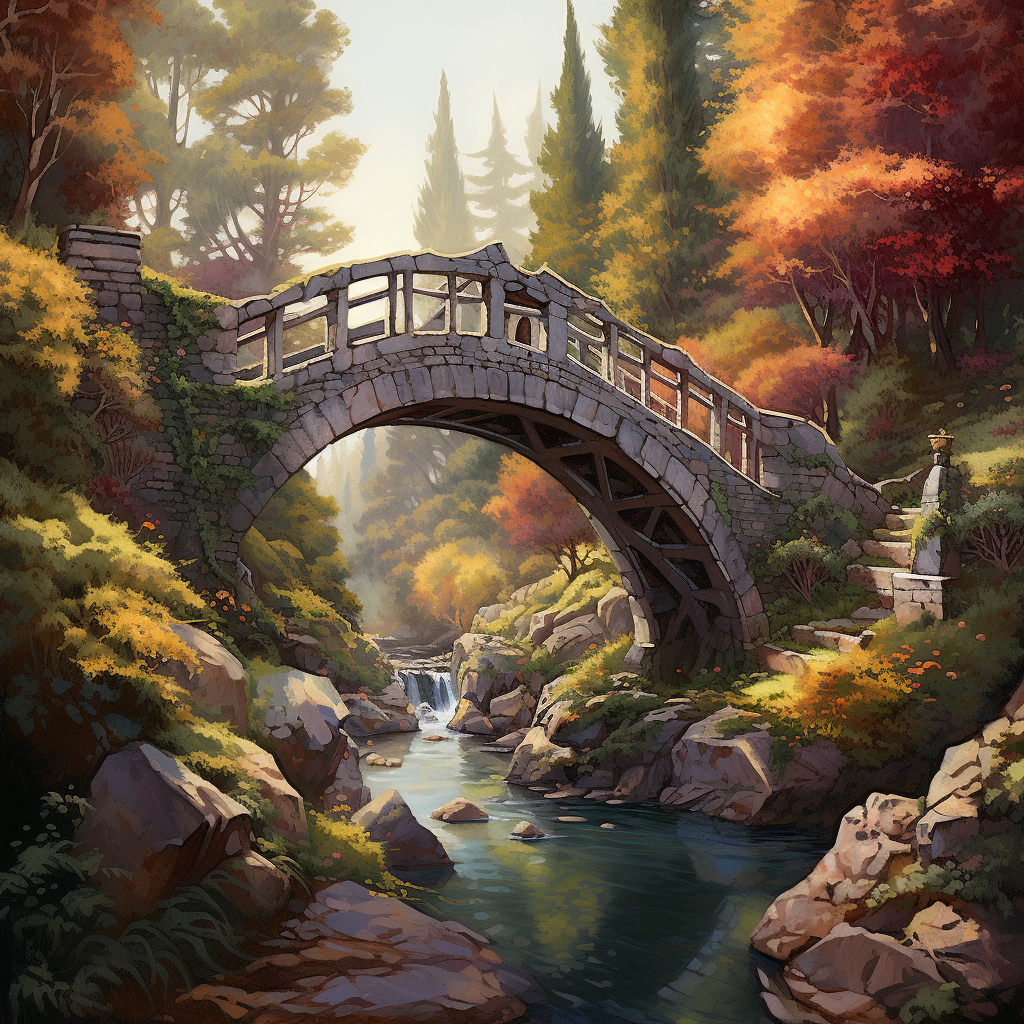 bridge with a beautiful landscape