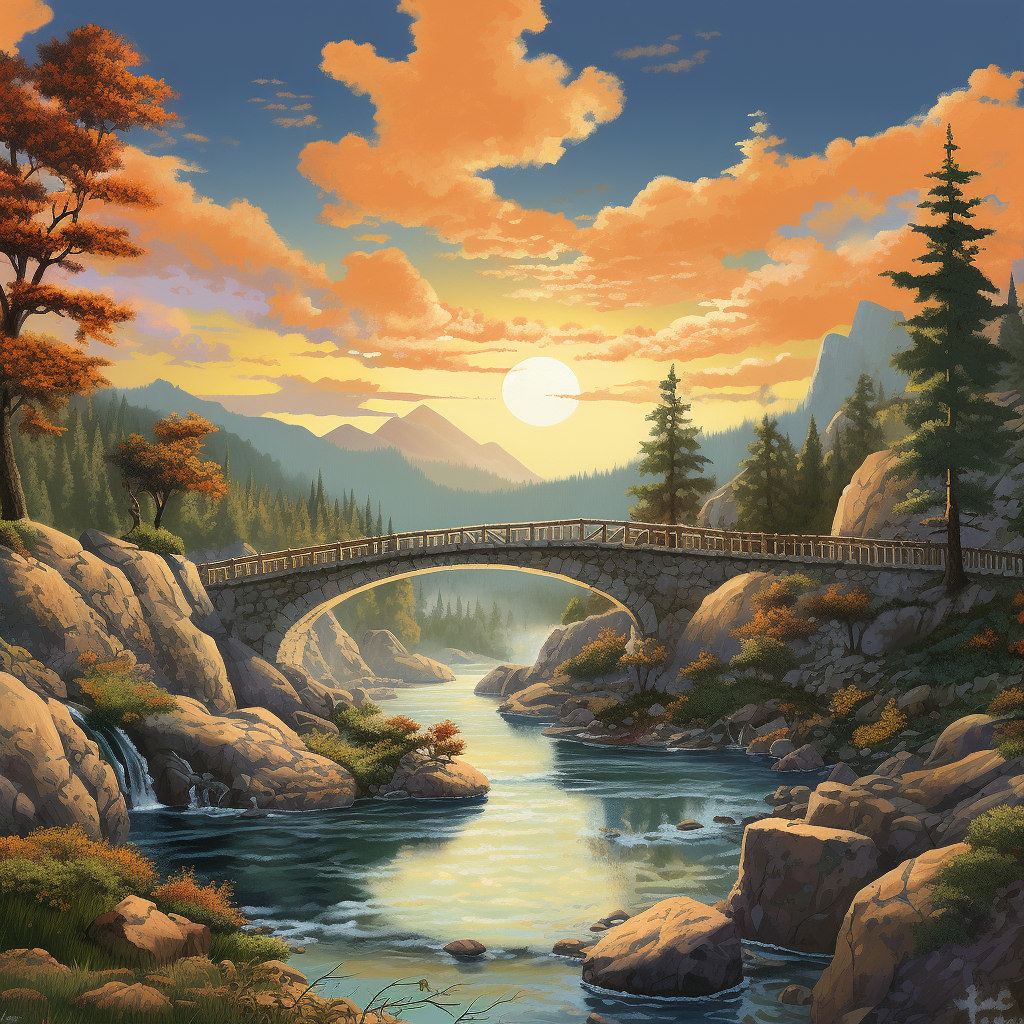 beautiful landscape with a bridge