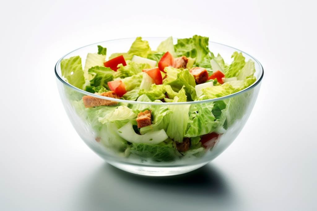 fresh and crispy lettuce and bacon salad 