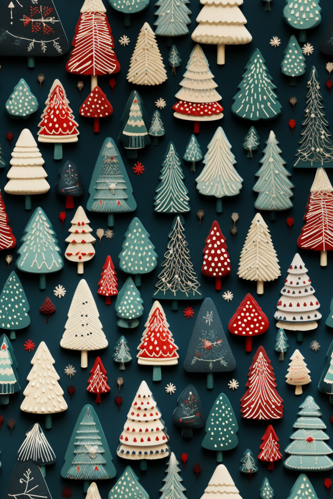 3d christmas pine trees