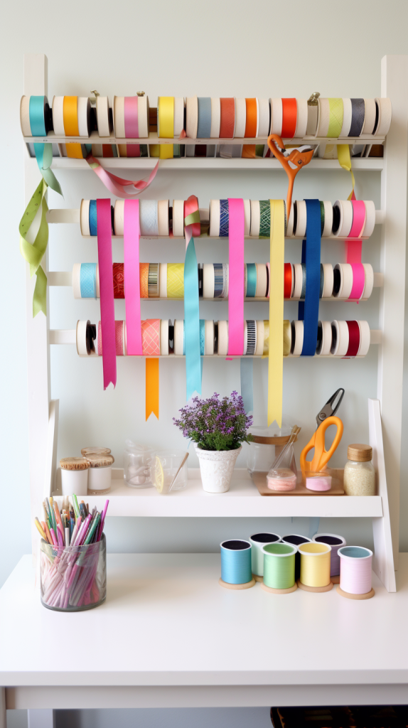 diy craft station - hair bow storage