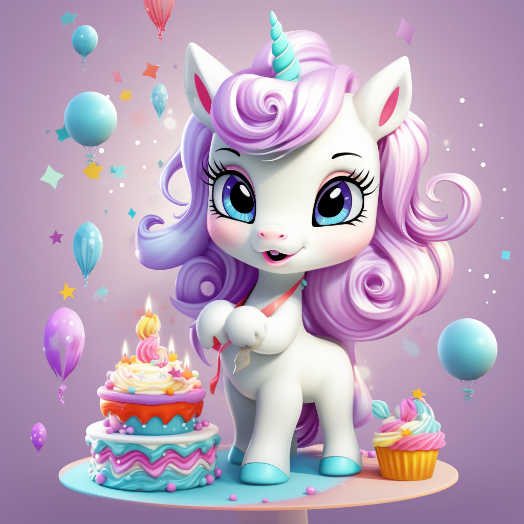 pink and purple adorable unicorn