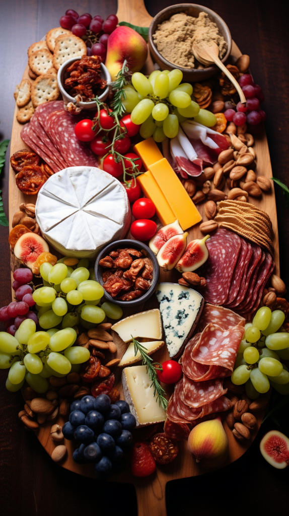 can you freeze charcuterie - a board with deli meats, cheese, grapes, dip and buscuits 