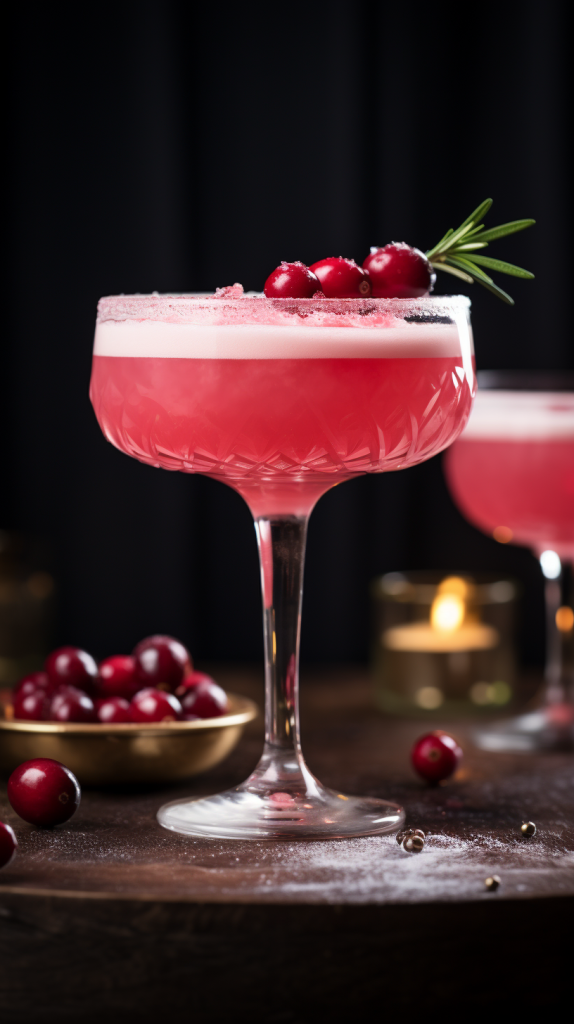 cranberry gin fizz cocktail