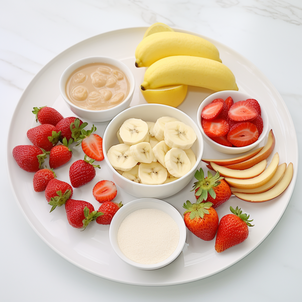 BLW snacks - bananas, berries apples
