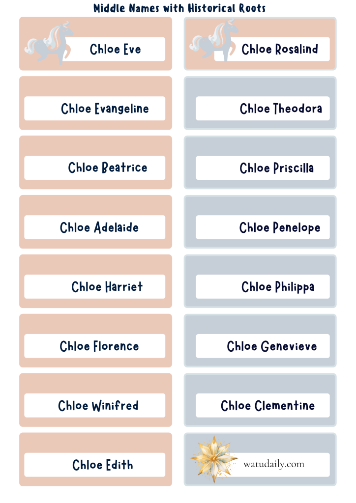 historical roots  middle names for chloe 