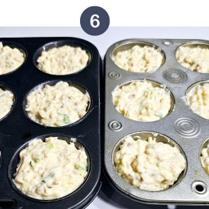 scoop mixture into muffin tins