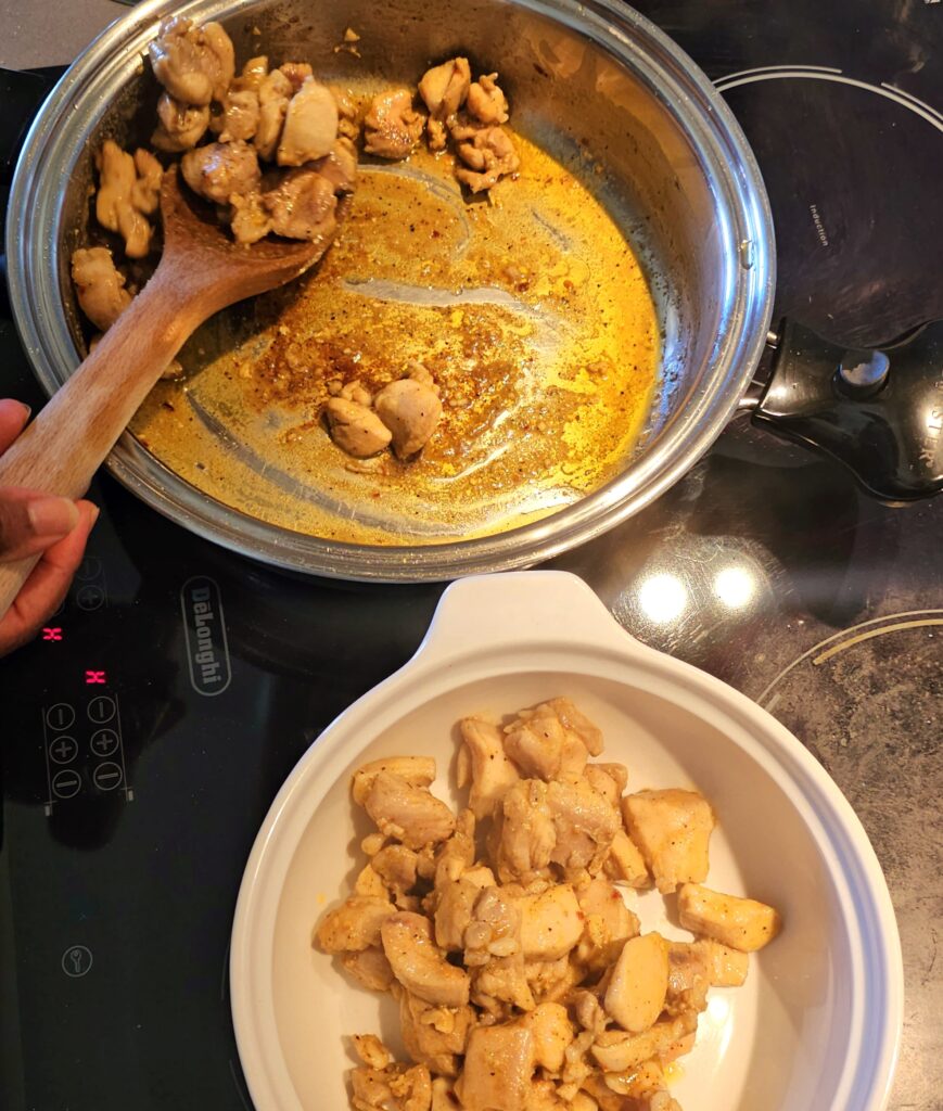 removed browned chicken thighs and set aside 